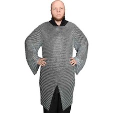 Riveted Aluminum Chainmail Hauberk Full Sleeve Shirt Halloween