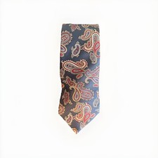 Envoy Tie Men's 100% Silk Made in USA Designer Paisely Blue Red