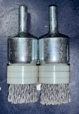 Two PFERD 3/4" MBRAD END BRUSH - 1/4" Shank  .040/120G  Bridled 84000   2 Wheels