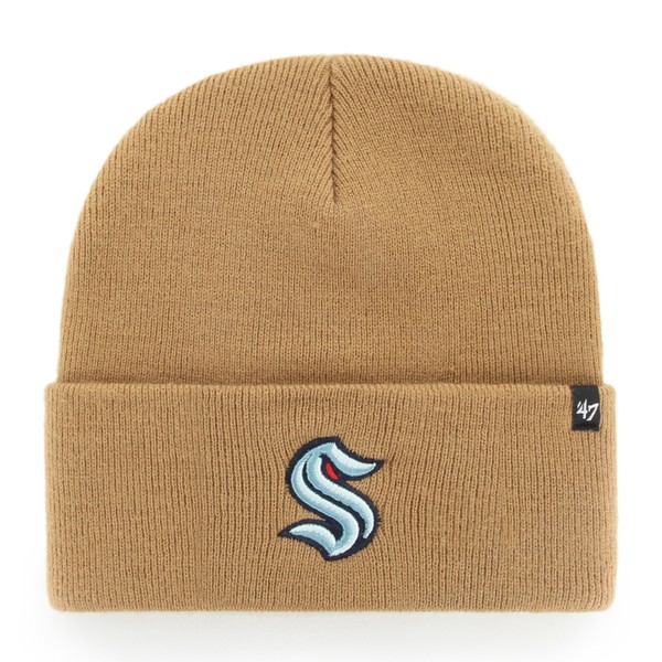 Nhl Seattle Kraken WollmüTze MüTze Haymaker Camel Knit Beanie Hat 196505462624-image
