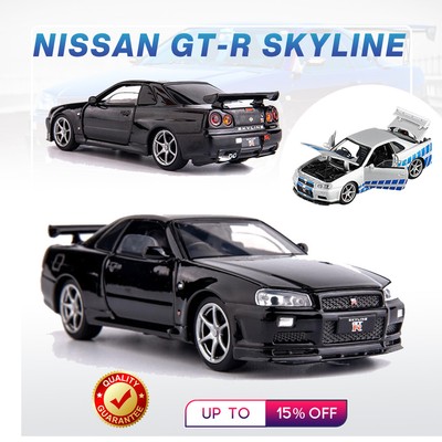 Nissan Skyline Gtr R34 Toy Metal Car 1 32 Fast Furious Drift Supercar Ebay