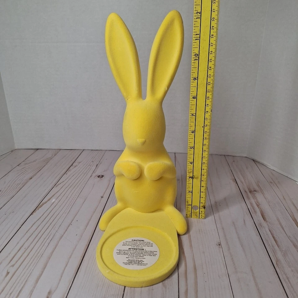 Bath & Body Works желтый пасхальный кролик войлок 3 фитиля подсвечник - Изображение 2 из 4