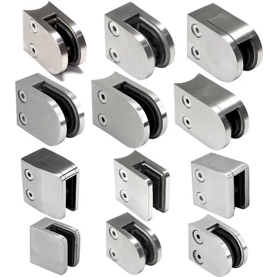 PRIOSTAHL Glashalter Glasklemme Edelstahl Klemmhalter Geländer Glasplattenhalter 42,4 mm