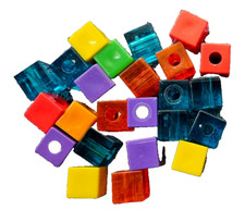 24 PAK COLORFUL 3/4" x 3/4" ACRYLIC/PLASTIC BEADS DIY BIRD TOY PARTS CRAFTS