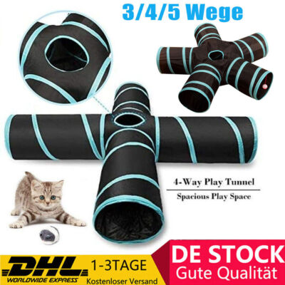 Katzentunnel Katze Kitty Haustier Spielzeug Spieltunnel Faltbar Tunnel 3 4 5Wege