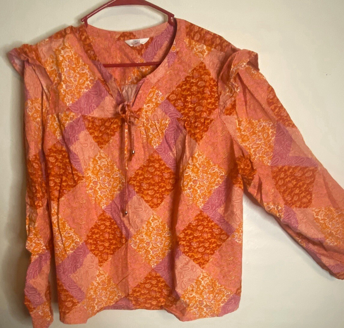 Time Tru Top 22 Reg V-Neck Long Sleeve Elastic Cuff Tee