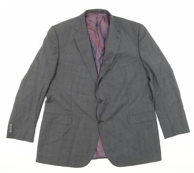 Marks and Spencer Herren grau kariert Wolljacke Anzug Jacke Größe 48 normal
