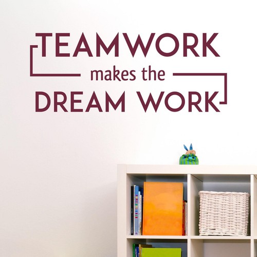 Teamwork Makes The Dream Work Wandsticker Aufkleber Zitat Büro Motivation - Bild 7 von 36