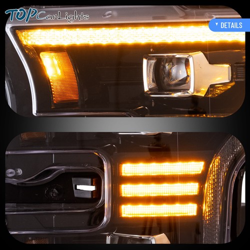 VLAND LED Projector Headlights For Ford F150 2015-2017 w/Dynamic Turn Signals - Picture 8 of 15