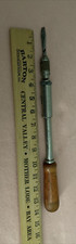 Vtg Tool Dunlap Spiral Ratchet Screwdriver #3470 W/ BIT WOOD HANDLE Germany