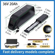 36V 20Ah li-ion Battery w/5Pin Base For 200W-1500W ebike Electric Bicycle Bike
