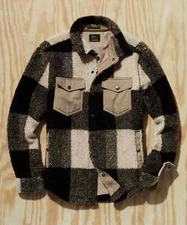 L.L.Bean x Todd Snyder Hi-Pile Sherpa Snap-Front Shirt Jacket Buffalo Plaid NWT