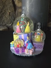 Disney Dreaming Of A Magical Christmas Snow Globe Belle Aurora Cinderella White