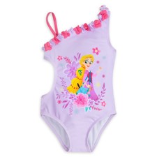 NWT Disney Store Tangled Rapunzel 1pc Swimsuit Girls UPF 50 4,5/6,7/8,9/10
