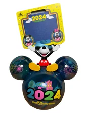 2024 Walt Disney World Mickey Icon Glass Four Parks Christmas Tree Ornament