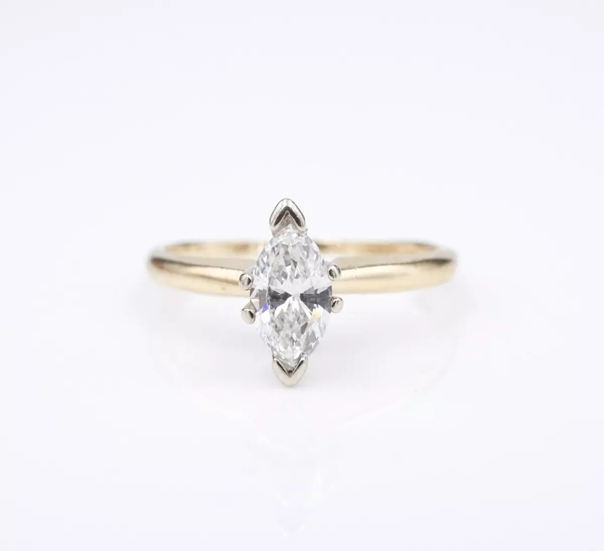 Helzberg 14k Gold 0.43ct Marquise Diamond Solitaire Engagement