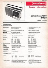 Servizio Manuale di Istruzioni per Nordmende Galaxy Mesa 4000 2.110 B