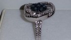 Kims Jewelers Sterling Silver Smoke Blue Diamond Spiral Ring (Size 7 & 8.25) — photo 4