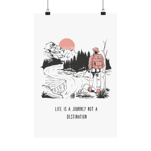 Inspirational Print Wall Art Poster Life Is A Journey Motivational Office Poster - Picture 12 of 22