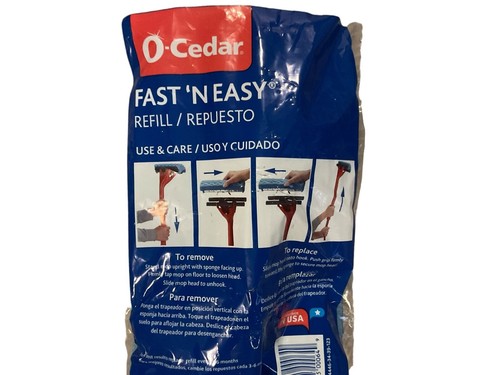 (3) O Cedar Roll-O-Matic Fast 'N Easy Roller Mop Refills 8.5” NIP - Picture 3 of 3