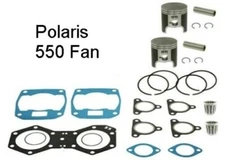 Top End Kit for Polaris 550 Fan (pistons, rings,  gaskets, caged bearings)