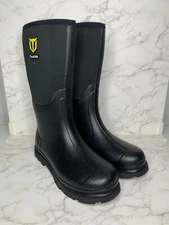 TIDEWE Rubber Neoprene Outdoor Boots 6mm Men & Women, BLACK Size 12 Men