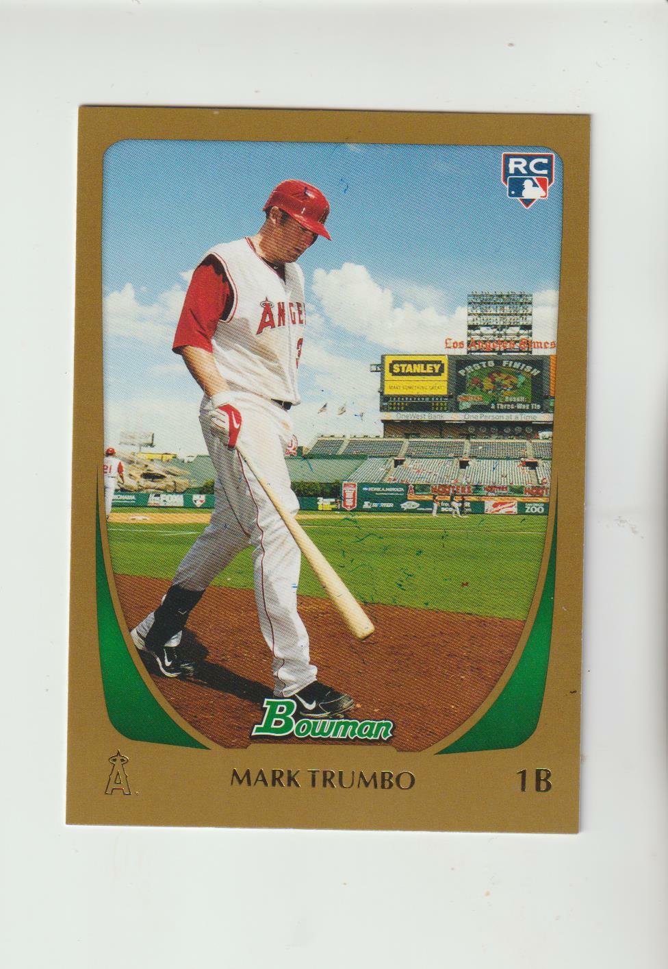 2011 Bowman #193 Mark Trumbo rookie card, Los Angeles Angels