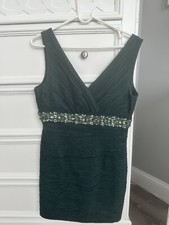 Eliza J Women’s Green Rhinestone Embellished Dress - Size 8