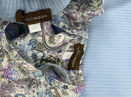 Rabbitt Moon Boutique Girls Outfit Tunic Dress Pants Purple Blue Floral SZ 6y 6 - 第 10/12 張圖片