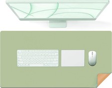 Double-Sided Desk Pad - 35.4" x 17.7" Leather Desk Mat, Eco-Friendly Cork Desk P