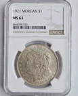Toned 1921 Morgan Silver Dollar NGC MS63
