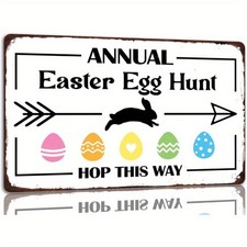 2D Easter Egg Hunt Iron Wall Decor Easter Party Indoor/Outdoor Decoration