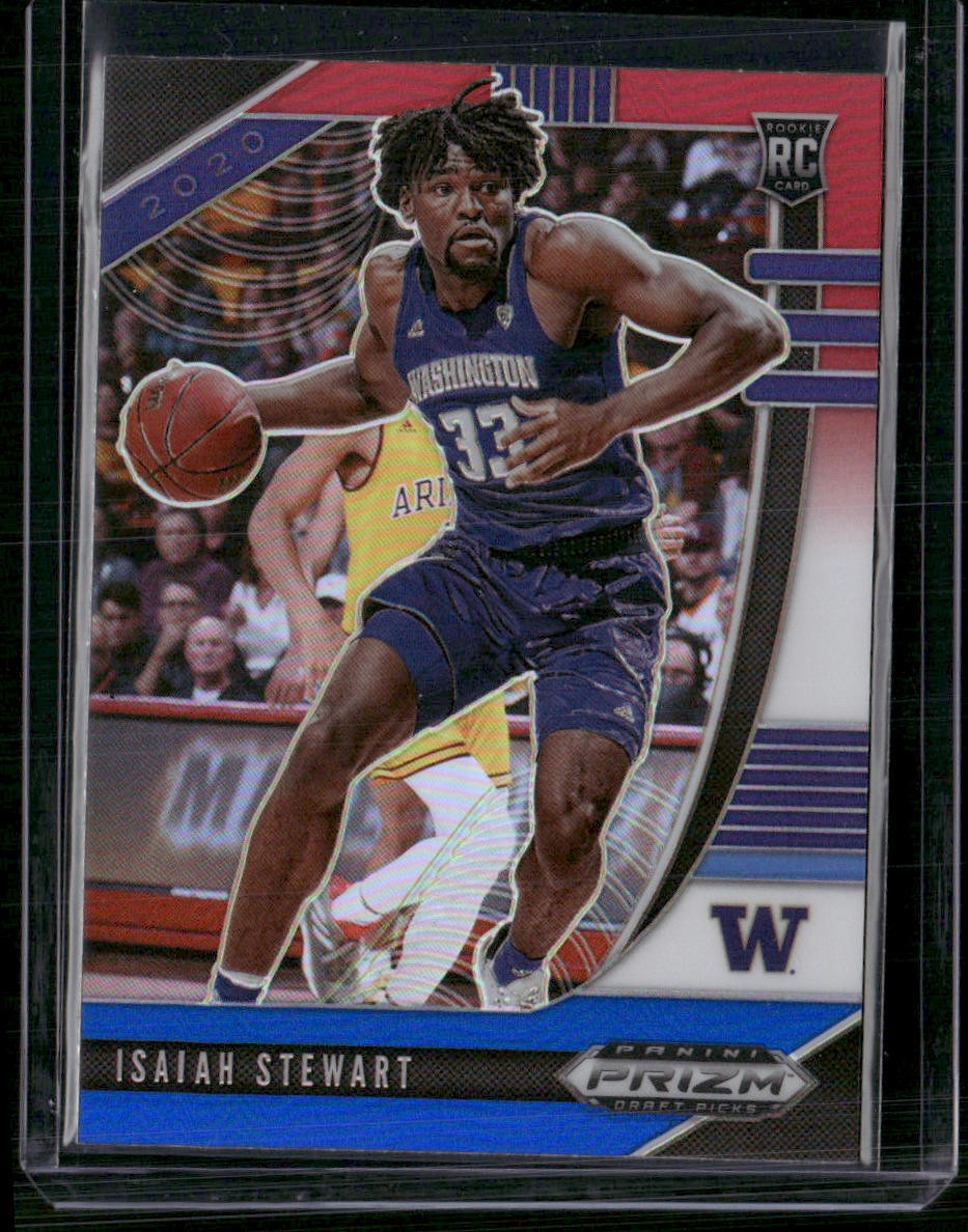 2020 Panini Prizm Draft Picks Collegiate #66 Isaiah Stewart Red White and Blue