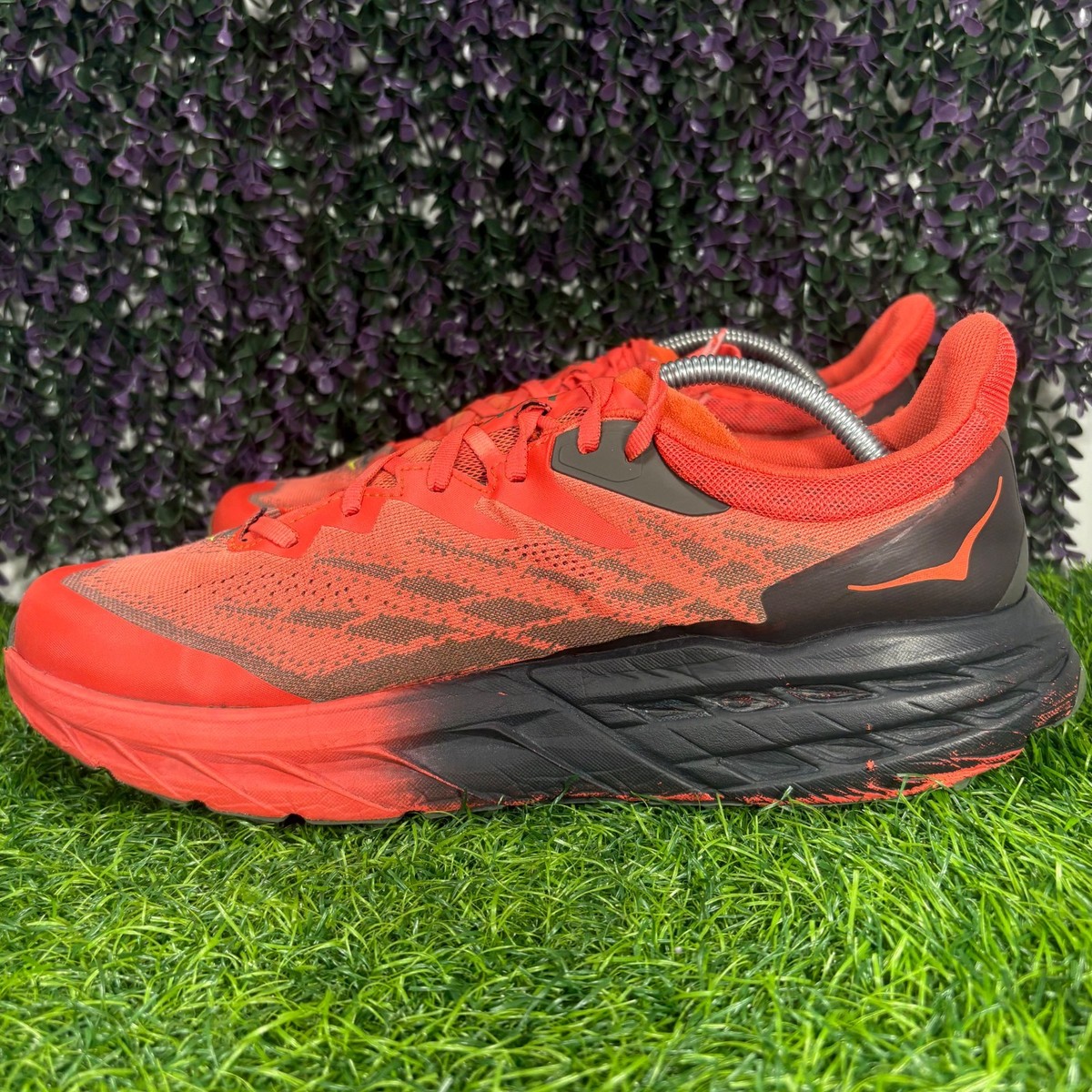 HOKA Men\'s Speedgoat 5 GTX Running Shoes Fiesta Thyme Sz 12 46 2/3 Red Sneakers Hoka One One HOKA Speedgoat 5 GORE-TEX Fiesta Thyme for sale  main image 3