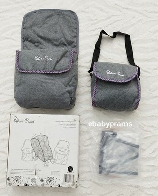 Puppen Silver Cross Pop Buggy Kinderwagen Zubehörpaket Eton Grey Fußsack Tasche