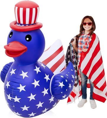 Hungdao 1 Pc 4 ft Patriotic Inflatable 4th of July Pool Float American Flag Gian