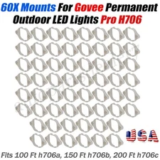 Mount For Govee Permanent Outdoor LED Lights Pro H706 Bracket Clips Holder 60pcs
