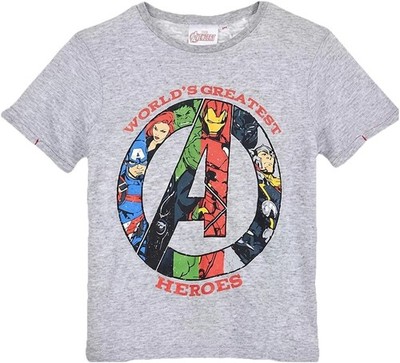 AVENGERS 140 T- SHIRT MARVEL SPIDERMAN IRON MAN HULK GRAU KURZARM KURZARMSHIRT