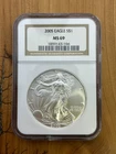 2005 NGC MS69 American 1oz Silver Eagle $1 .999