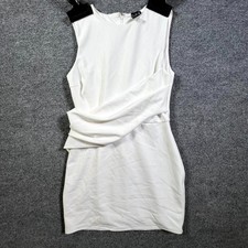 Windsor Chic Day Bodycon Mini Dress Women's M White Crepe Preppy Party Cocktail