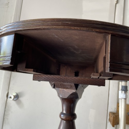 Wood 20” Round Pedestal Table Stand With One Drawer Claw Feet Lion Hardware Nice - Picture 10 of 24