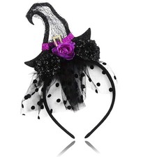 Halloween Headbands, Black Witch Hat Hairband Halloween Accessories For Woman...