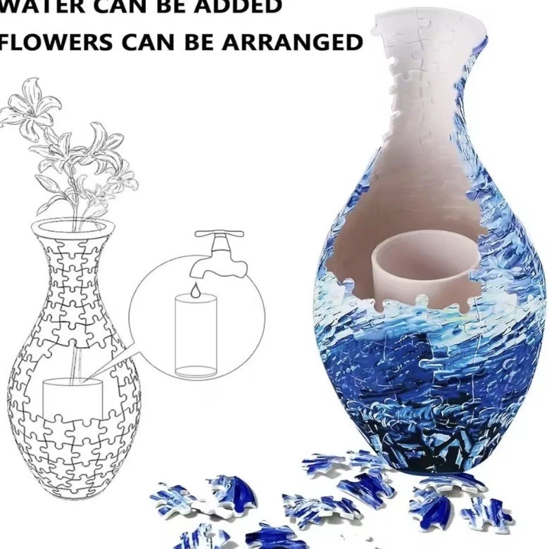Florero rompecabezas curvado 3D 160 piezas hágalo usted mismo decoración del hogar arte regalo Foto 3 de 4