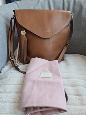Radley Leather Crossbody Shoulder Bag Tan Brown Medium Bucket Bag 