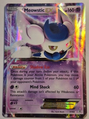 Meowstic EX 37/83 Holo EX Rare Generations Pokemon Lightly Played
