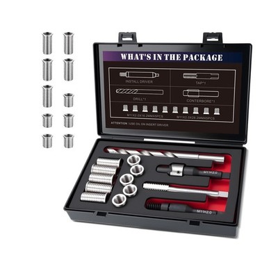 M11X2.0 Metric Thread Repair Kit with Insert HSS Drill, Tap, Installation Dri...