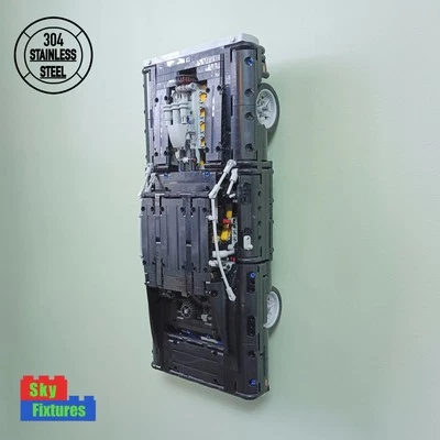 SKY FIXTURES Wall Mount bracket for LEGO Technic 42111 Dom's Dodge Charger STAINLESS STEEL