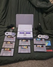 SNES Console Lot *Pad/2 Controllers/7 Games/Hook Ups/Book* EX *WORKS VERY CLEAN 