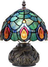Small Tiffany Mushroom Table Lamp,Mini Memory Sympathy Antique Lamp 8X11 Inch B