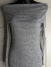 Gray Bodycon Off The Shoulder Long Sleeve Women’s Dress, Size Small